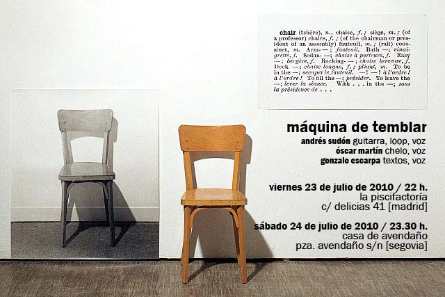 [Madrid / Segovia] 23 y 24 julio. Perfopoesía: La máquina de temblar