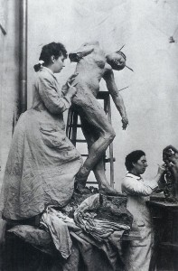 Camille Claudel in her workshop (before 1930)