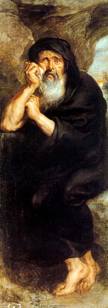 "Heráclito, el filósofo que llora", una pintura de Peter Paul Rubens