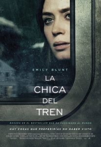 Cartel de la película La chica del tren, basada en la novela homónima de Paula Hawskins.