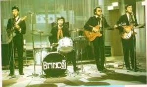 Los Brincos, segunda formación (1967-70). De izqda. a dcha.: Ricky Morales, Fernando Arbex, Manolo González y Miguel Morales. 