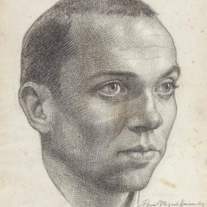 Retrato de Miguel Hernández realizado en la cárcel por Antonio Buero-Vallejo, 1940. 